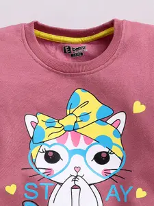 Eteenz Girls Graphic & Typography Printed Round-Neck Premium Cotton Sweatshirt