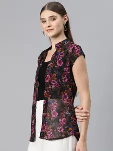 Cottinfab Floral Printed Front Open Shrug