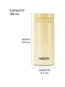 Milton Minimate 200 Ivory Thermosteel Insulated Water Bottle -190 ml