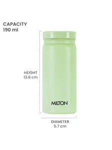 Milton Minimate 200 Light Green Thermosteel Insulated Water Bottle 190 ml