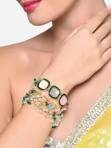 Zaveri Pearls Set Of 2 Gold-Plated Wraparound Bracelet