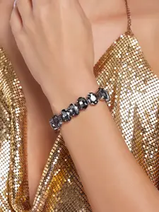 Zaveri Pearls Set of 2 Silver-Plated Link Bracelet