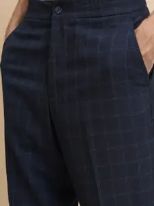 HIGHLANDER Men Checked Regular Fit Formal Trousers