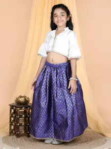 Cutiekins Girls Mandarin Collar Ready to Wear Lehenga with Blouse