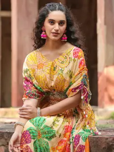 SCAKHI Ethnic Motifs Printed Beads & Stones Ready to Wear Lehenga & Choli