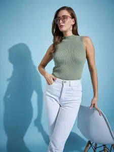 98 Degree North Women Turtle Neck Sleeveless Sweater