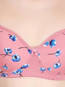 Designer Bugs Pack Of 3 Floral Printed Lightly Padded Bras With All Day Comfort