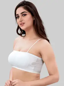 PLUMBURY Full Coverage Removable Padding Bandeau Tube Bra With All Day Comfort