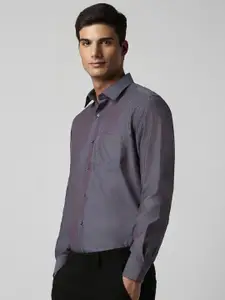 Van Heusen Textured Spread Collar Pure Cotton Casual Shirt