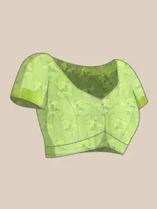 Silk Land Kalamkari Kanjeewaram Pichwai Silk Woven With Digital Print saree