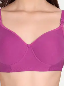 Designer Bugs Full Coverage Seamless Lightly Padded Cotton T-shirt Bra All Day Comfort