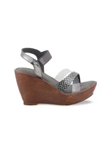 Catwalk Embellished Open Toe Wedge Heels