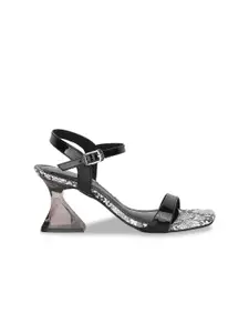 Catwalk Printed Open Toe Block Heels