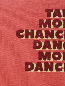 Maisha Typography Printed Cotton Pouch With Tasselled Detail