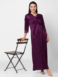 NOIRA Satin Maxi Nightdress With Robe
