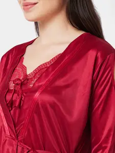 NOIRA Satin Maxi Nightdress With Robe
