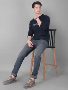 Crimsoune Club Striped  Ribbed Acrylic Pullover Sweater