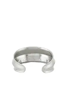 TEEJH Women Silver-Toned Oxidised Silver-Plated Cuff Bracelet