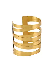 TEEJH Women Gold-Toned Gold-Plated Cuff Bracelet