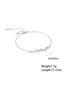 MYKI Silver-Plated Puppy's Paw Charm Bracelet