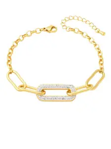 MYKI Gold-Plated Cubic Zirconia  Charm Bracelet