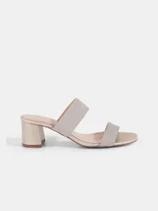 LEMON & PEPPER Open Toe Block Heels