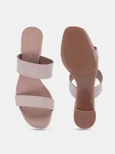 LEMON & PEPPER Open Toe Block Heels