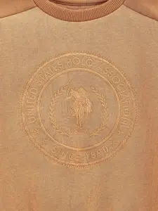 U.S. Polo Assn. Kids Boys Brand Logo Embroidered Pullover Sweatshirt