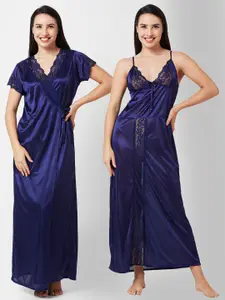 NOIRA Satin Maxi Nightdress With Robe