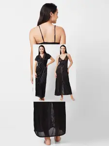 NOIRA Satin Maxi Nightdress With Robe