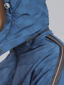 Monte Carlo Checked Hooded Zip Detail Lightweight Bomber Jacket