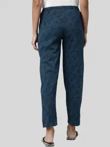 Kryptic Women Floral Printed Pure Cotton Lounge Pants
