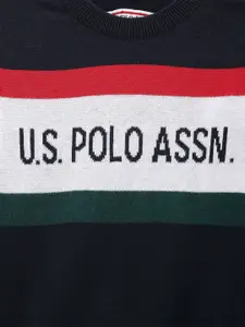 U.S. Polo Assn. Kids Boys Colourblocked Pure Cotton Pullover