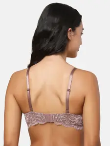 Triumph Floral Lace Full Coverage Lightly Padded Seamless T-Shirt Bra With All Day Comfort