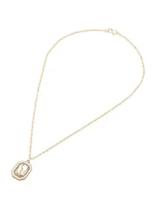 Zaveri Pearls Women Gold-Plated Contemporary Artificial Stone Studded Pendant with Chain
