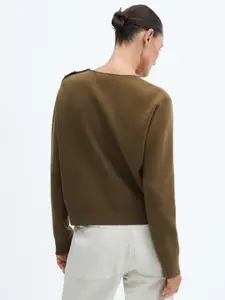 MANGO Button Detail Pullover