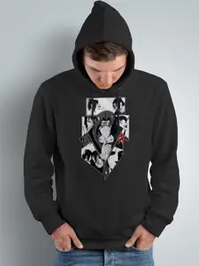 Crazymonk Itachi Printed Anime Hooded Cotton Sweatshirt