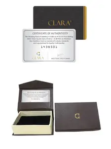 Clara 925 Sterling Silver Rhodium-Plated CZ Studded Pendant With Chain