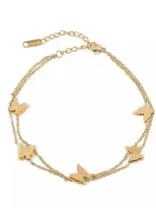 MYKI American Diamond Gold-Plated Multistrand Bracelet