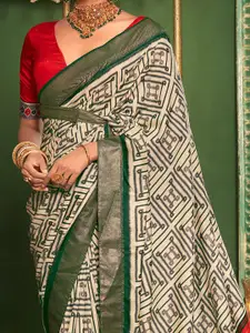 Saree mall Ethnic Motifs Printed Zari Sungudi Sarees