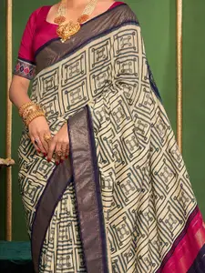 Saree mall Ethnic Motif Printed Zari Sungudi Sarees