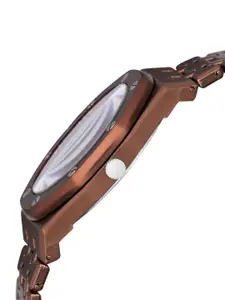 Shocknshop Men Bracelet Style Straps Analogue Watch WCH91Brown