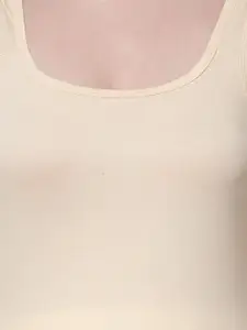 Aimly Pack Of 3 Mid Length Sleeveless Wide Strap Curved Cotton Camisoles