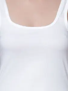 Aimly Mid Length Sleeveless Wide Strap Curved Cotton Camisoles