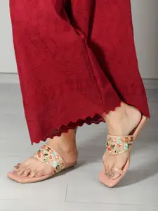 OPHELIA Ethnic Embellished One Toe Flats