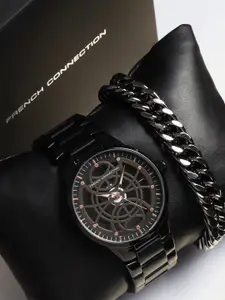 French Connection Men Analog Watch With Bracelet Gift Set FCW01GNM