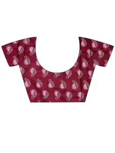 Saree mall Geometric Printed Poly Cotton Ikat Sarees