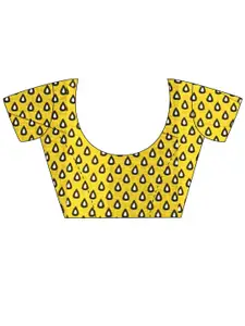 Saree mall Blue & White Ethnic Motifs Printed Pure Cotton Bagh Sarees