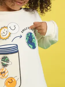 Nauti Nati Boys Graphic Printed Round Neck Antimicrobial Pullover Sweatshirt