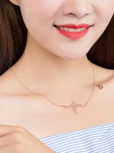 Krelin Gold Plated Heartbeat Pendant With Chain